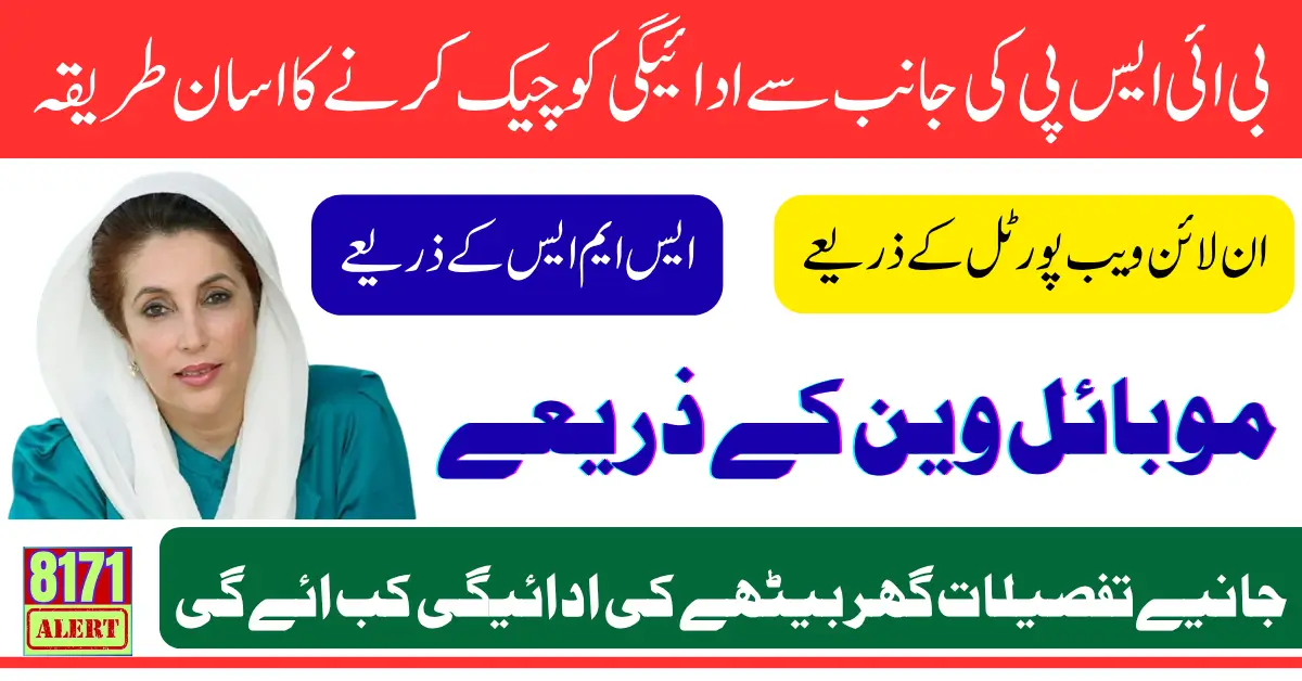 BISP 8171 August 2025 Payment Check Using Online Portal And SMS With Latest Data Know Full Details