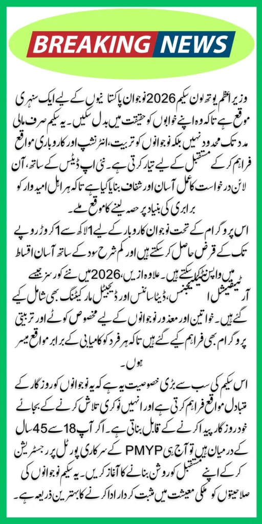 Prime Minister Youth Loan Scheme 2026 Online Apply Using Portal Full Guide Step By Step