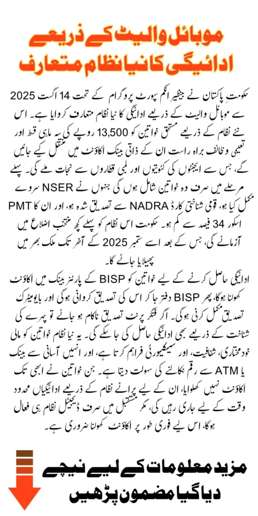 BISP 8171 New Payment Method 2025 Launched Via Mobile Wallets Know Details