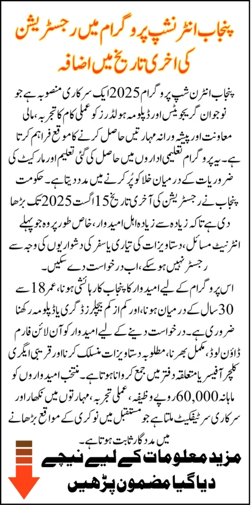 Punjab Internship Program 2025 Deadline Extended Know the New Date and Registration Process
