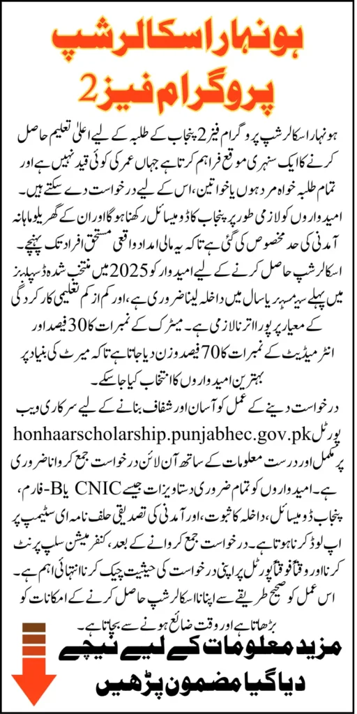 Honhaar Scholarship Program Phase 2 Started Know Key Requirements And Registration Method 2025